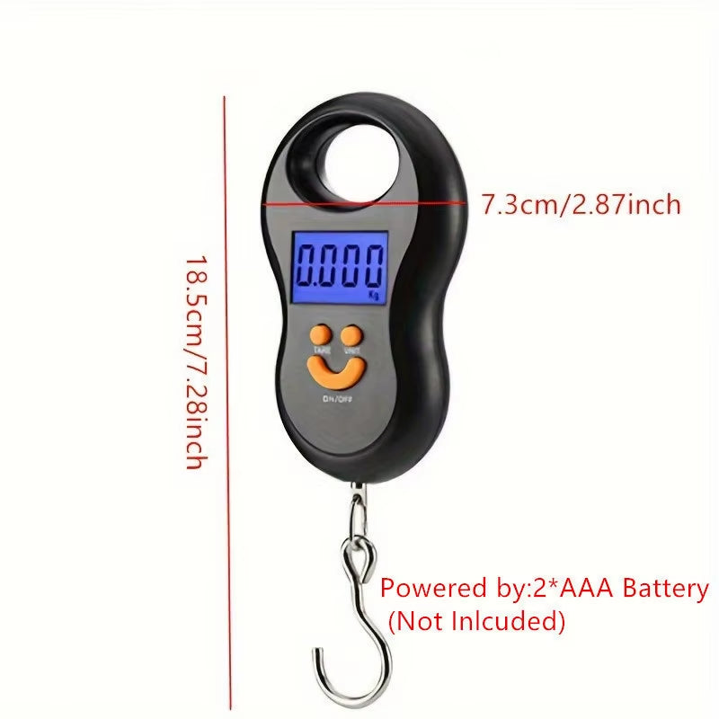 1Pc Black Electronic 50Kg 10G/ 110Lb 0.35Oz Hanging Scale LCD Digital Scale Backlight Fishing Weights Pocket Scale Luggage Sc