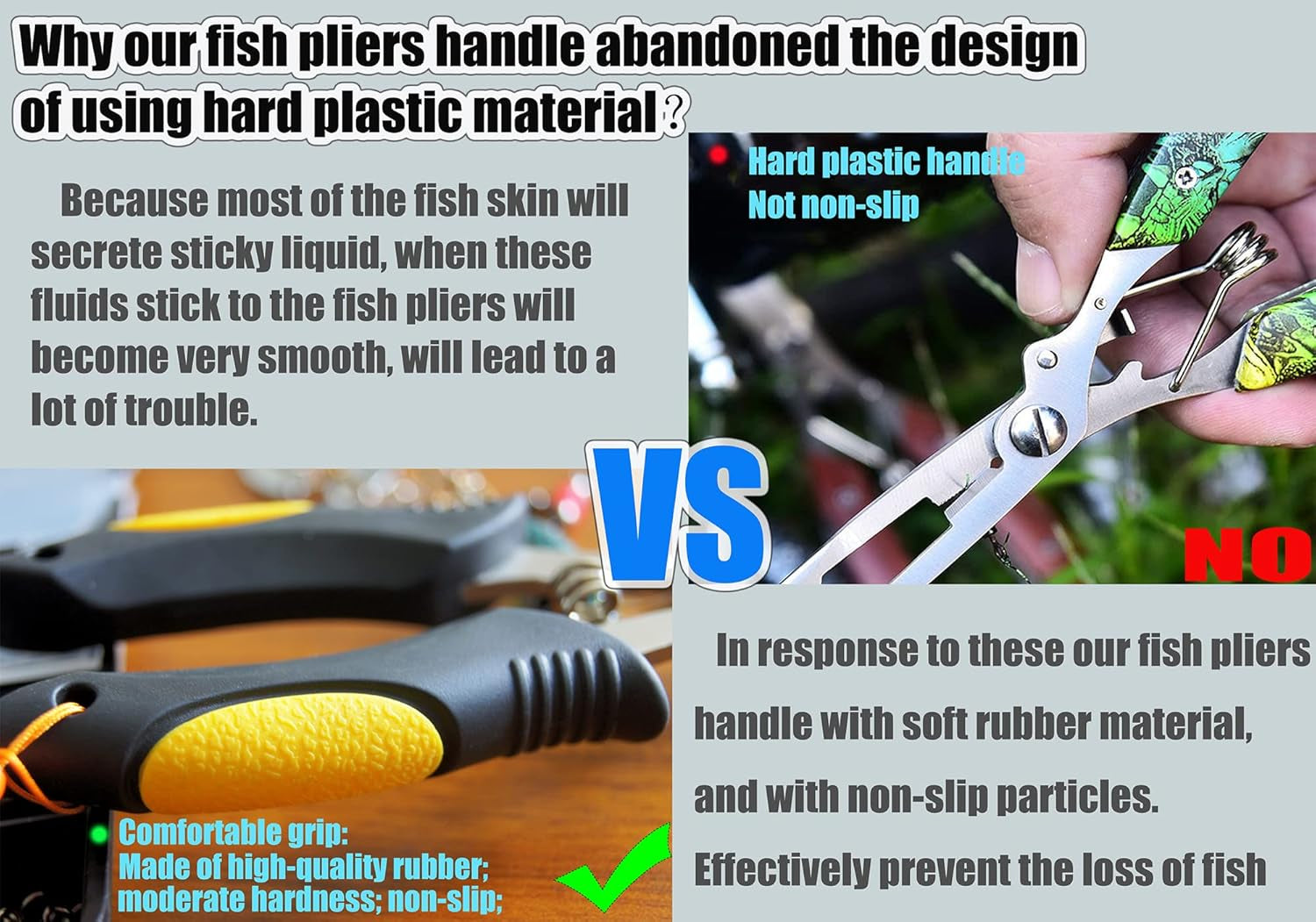 Long Nose Fishing Pliers Stainless Steel Fish Hook Pliers Hook Remover Split Ring Pliers with Lanyard for Freshwater Saltwater